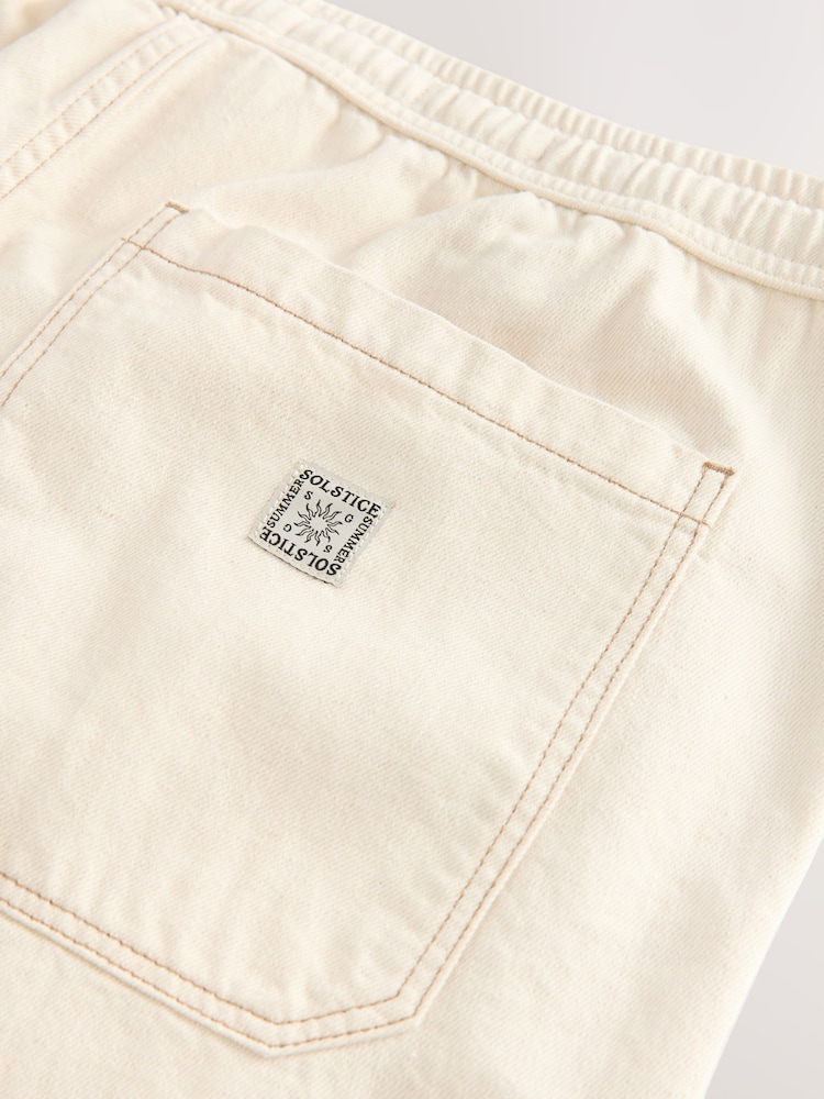 Branco Ecru - Waist Calça Linen Denim jeans com elástico - Imagem 10 de 10