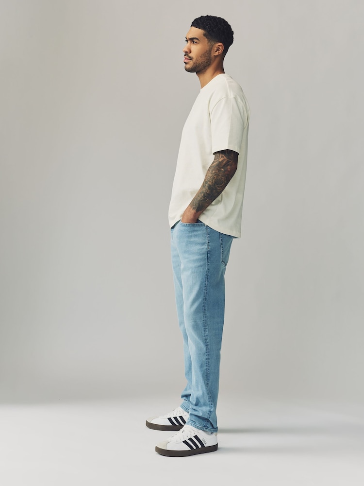 Blue Pale Vintage Single Slim Fit Classic Stretch Jeans - Image 3 of 10