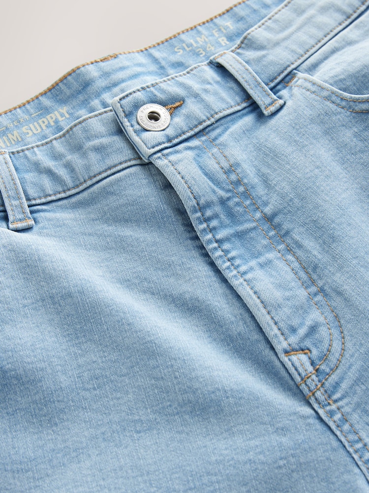 Blue Pale Vintage Single Slim Fit Classic Stretch Jeans - Image 9 of 10