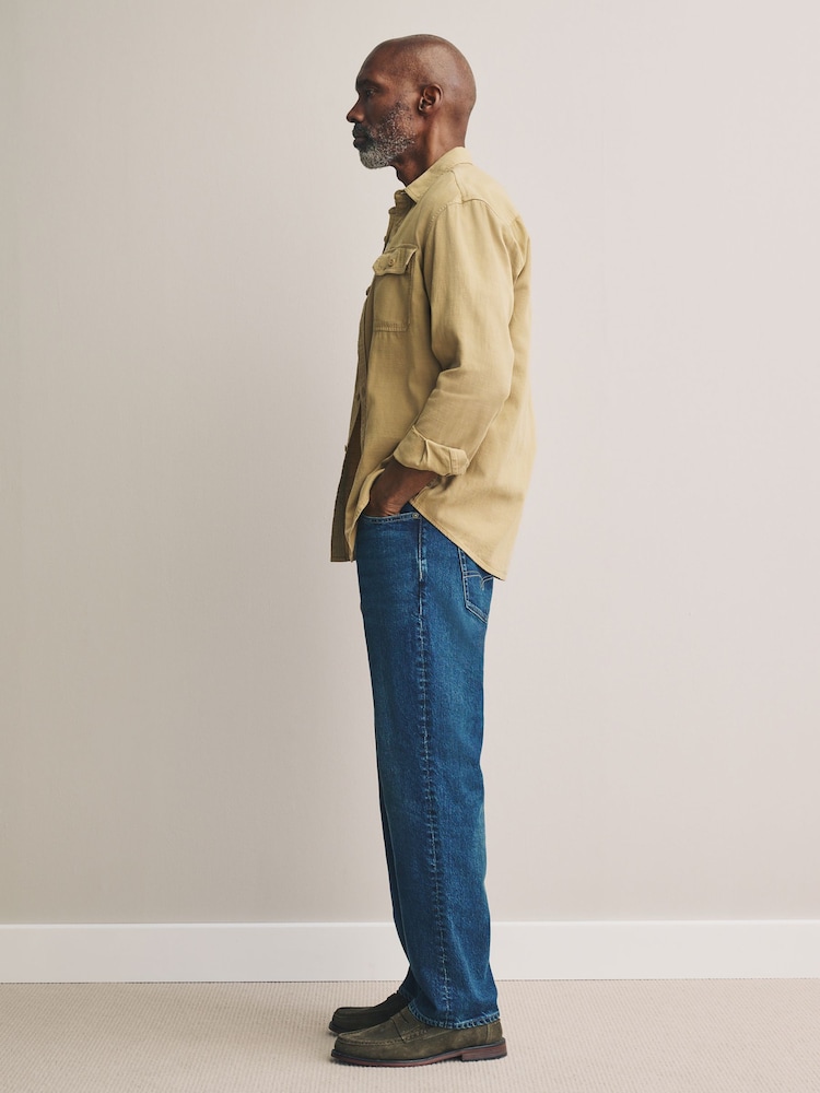 Dark Blue Straight Fit Signature Soft Touch Denim Jeans - Image 3 of 10