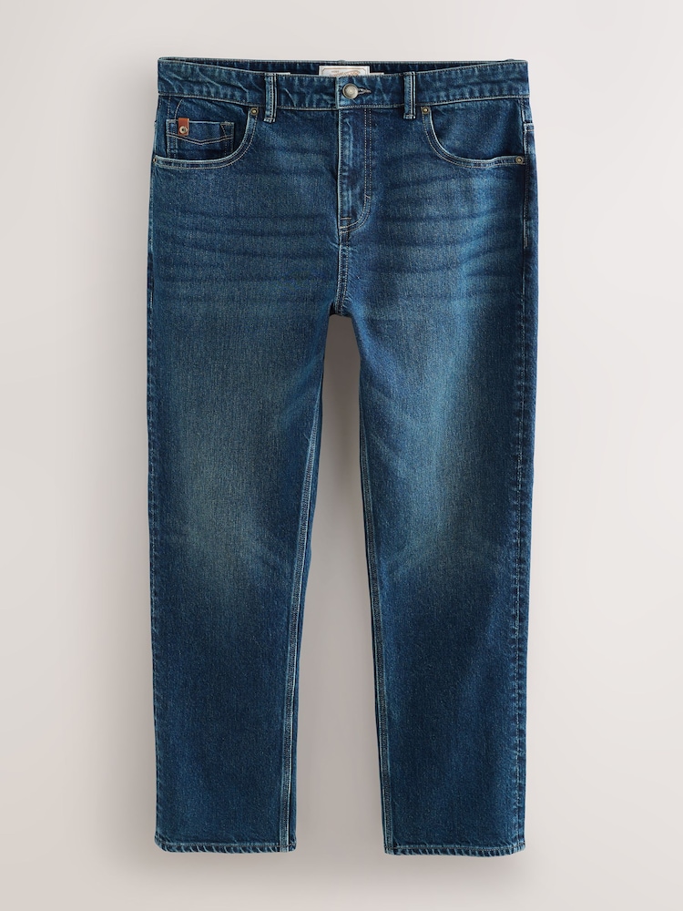 Dark Blue Straight Fit Signature Soft Touch Denim Jeans - Image 6 of 10