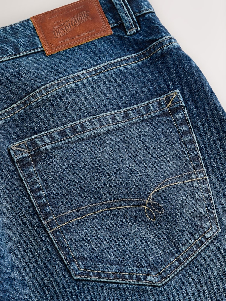 Dark Blue Straight Fit Signature Soft Touch Denim Jeans - Image 9 of 10