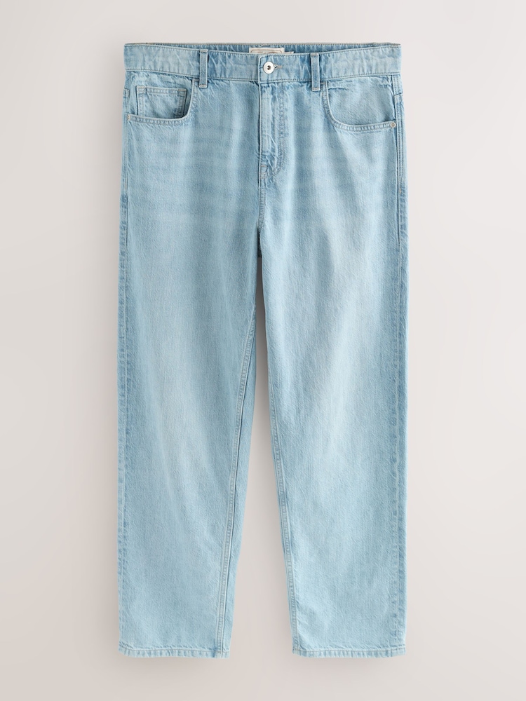 Light Blue Relaxed Fit Signature Lightweight Cotton Linen Jeans - Image 1 of 5