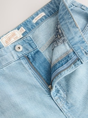 Light Blue Relaxed Fit Signature Lightweight Cotton Linen Jeans - Image 3 of 5