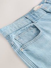 Light Blue Relaxed Fit Signature Lightweight Cotton Linen Jeans - Image 4 of 5