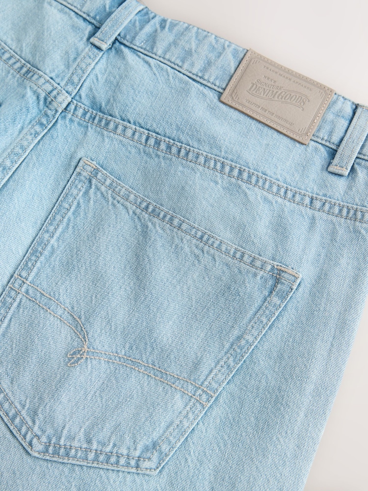 Light Blue Relaxed Fit Signature Lightweight Cotton Linen Jeans - Image 5 of 5