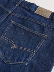 Azul escuro - Ajuste reto - Jeans leves de algodão e linho exclusivos - Imagem 11 de 11