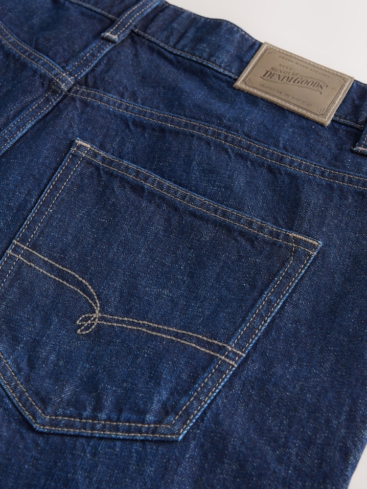 Azul escuro - Ajuste reto - Jeans leves de algodão e linho exclusivos - Imagem 11 de 11