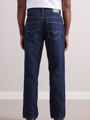 Dark Blue Straight Fit Signature Lightweight Cotton Linen Jeans - Image 3 of 10