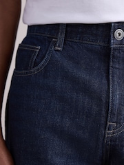 Dark Blue Straight Fit Signature Lightweight Cotton Linen Jeans - Image 5 of 10