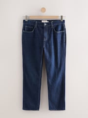 Dark Blue Straight Fit Signature Lightweight Cotton Linen Jeans - Image 7 of 10