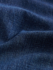 Dark Blue Straight Fit Signature Lightweight Cotton Linen Jeans - Image 8 of 10