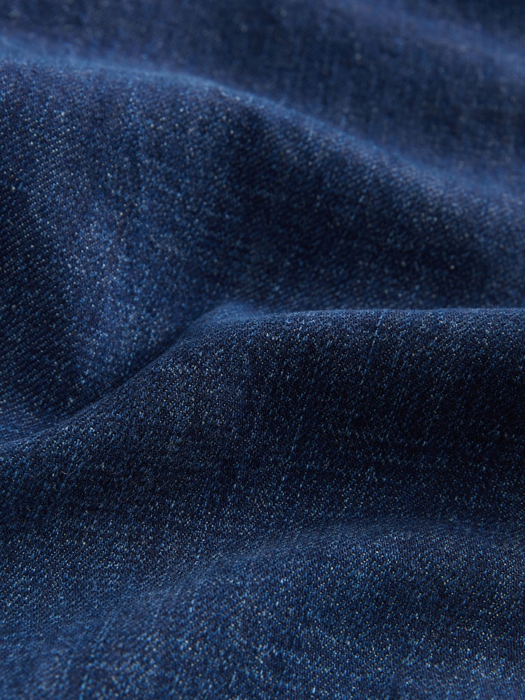 Dark Blue Straight Fit Signature Lightweight Cotton Linen Jeans - Image 8 of 11