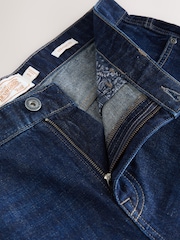 Dark Blue Straight Fit Signature Lightweight Cotton Linen Jeans - Image 9 of 10
