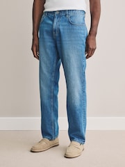 כחול  - גזרה ישרה - Signature Lightweight Cotton Linen Jeans - Image 1 of 12