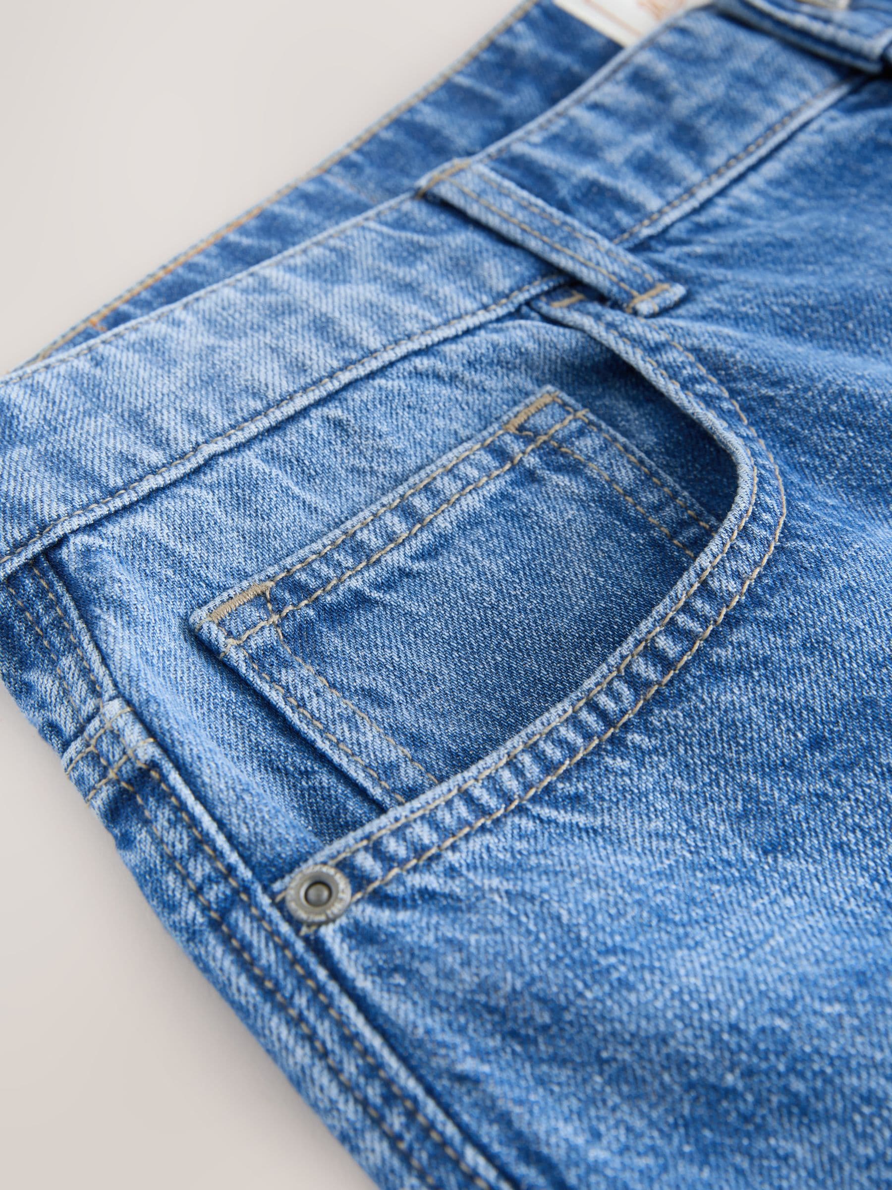 Buy Blue Straight Fit Signature Lightweight Cotton Linen Jeans