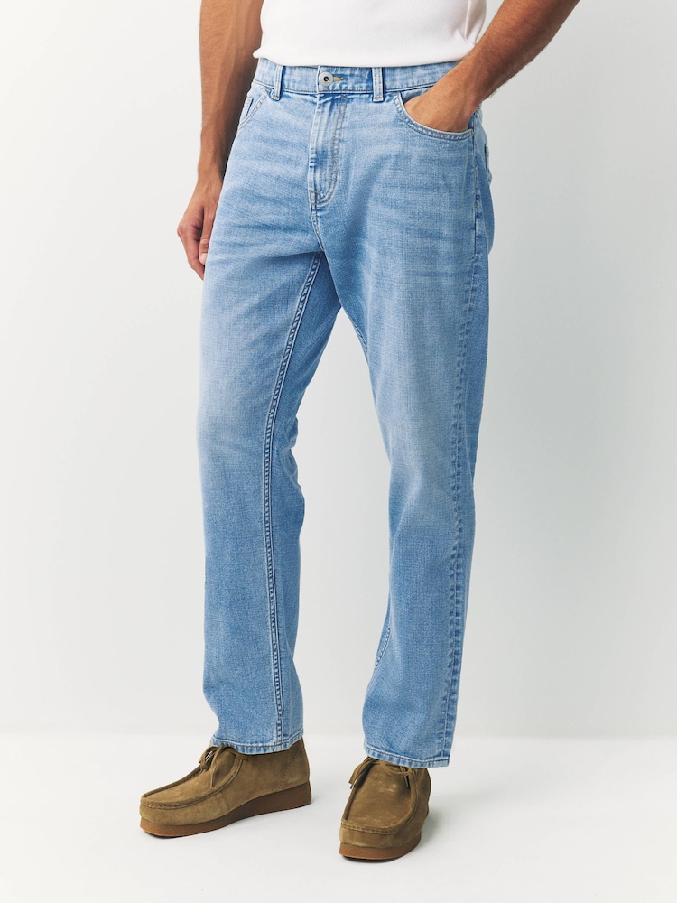Light Blue Slim Fit Lightweight Stretch Denim Jeans - Image 1 of 10 Light Blue Slim Fit Lightweight Stretch Denim Jeans - Image 1 of 10