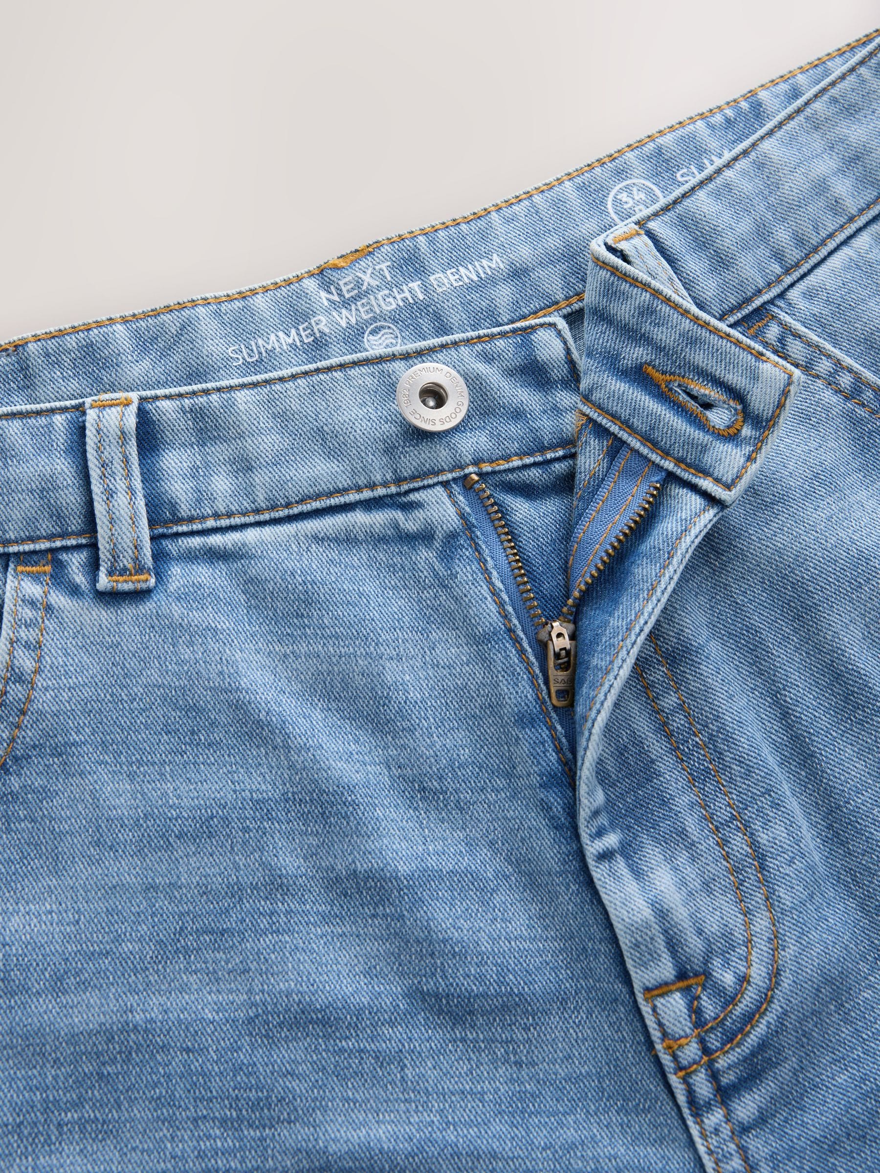 Buy Light Blue Slim Fit Lightweight Stretch Denim Jeans from the
