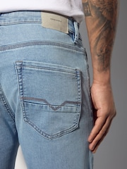 Blau, Hellgrau - Enge Passform - Bequeme Stretch-Jeans - Bild 7 von 12