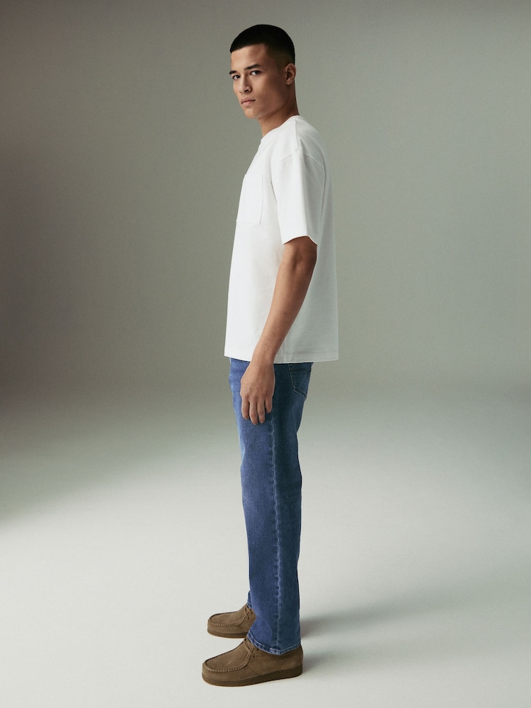 Blue Mid Straight Fit Motionflex Jeans - Image 4 of 12