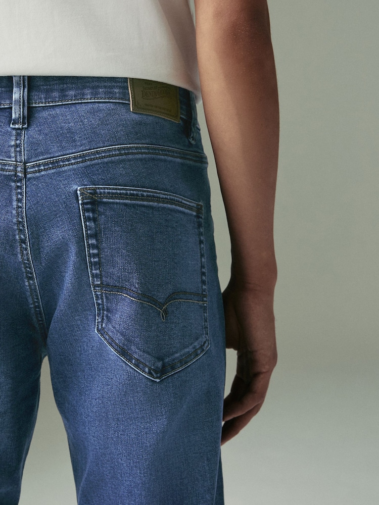 Blue Mid Straight Fit Motionflex Jeans - Image 6 of 12
