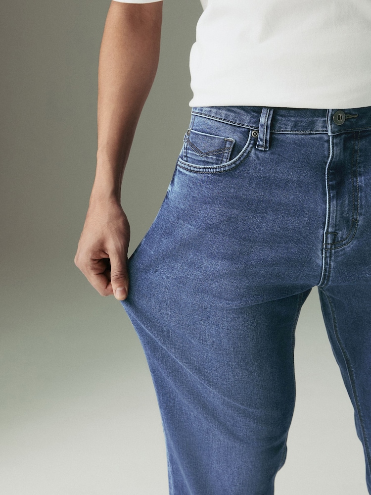 Blue Mid Straight Fit Motionflex Jeans - Image 7 of 12