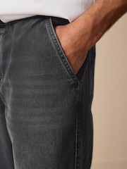 Preto lavado - Waist Calça Linen Denim jeans com elástico - Imagem 8 de 12