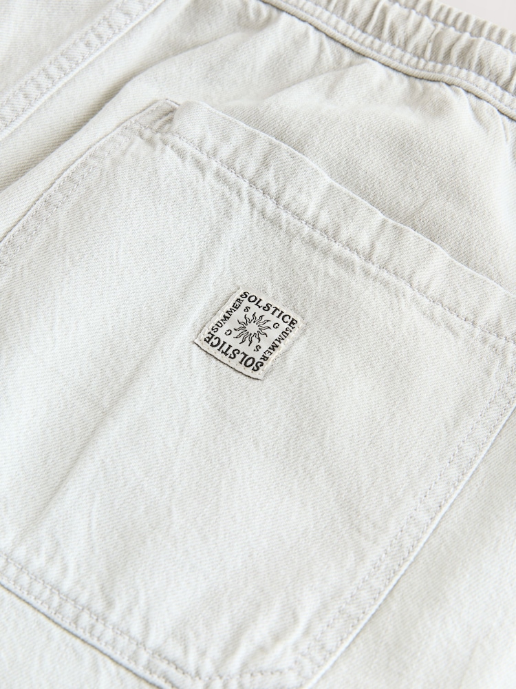 Cinza claro - Waist Calça Linen Denim jeans com elástico - Imagem 12 de 12