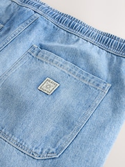 Azul médio - Waist Calça Linen Denim jeans com elástico - Imagem 11 de 11