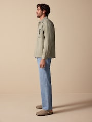 Azul médio - Waist Calça Linen Denim jeans com elástico - Imagem 4 de 11