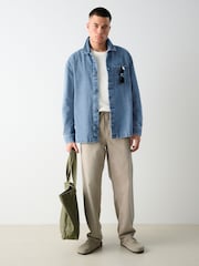 Pedra - Waist Calça Linen Denim jeans com elástico - Imagem 2 de 12