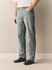 Grey Light Straight Fit Signature Lightweight Cotton Linen Jeans - Image 1 of 17