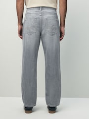 Grey Light Straight Fit Signature Lightweight Cotton Linen Jeans - Image 3 of 17