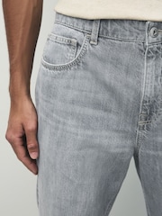 Grey Light Straight Fit Signature Lightweight Cotton Linen Jeans - Image 8 of 17