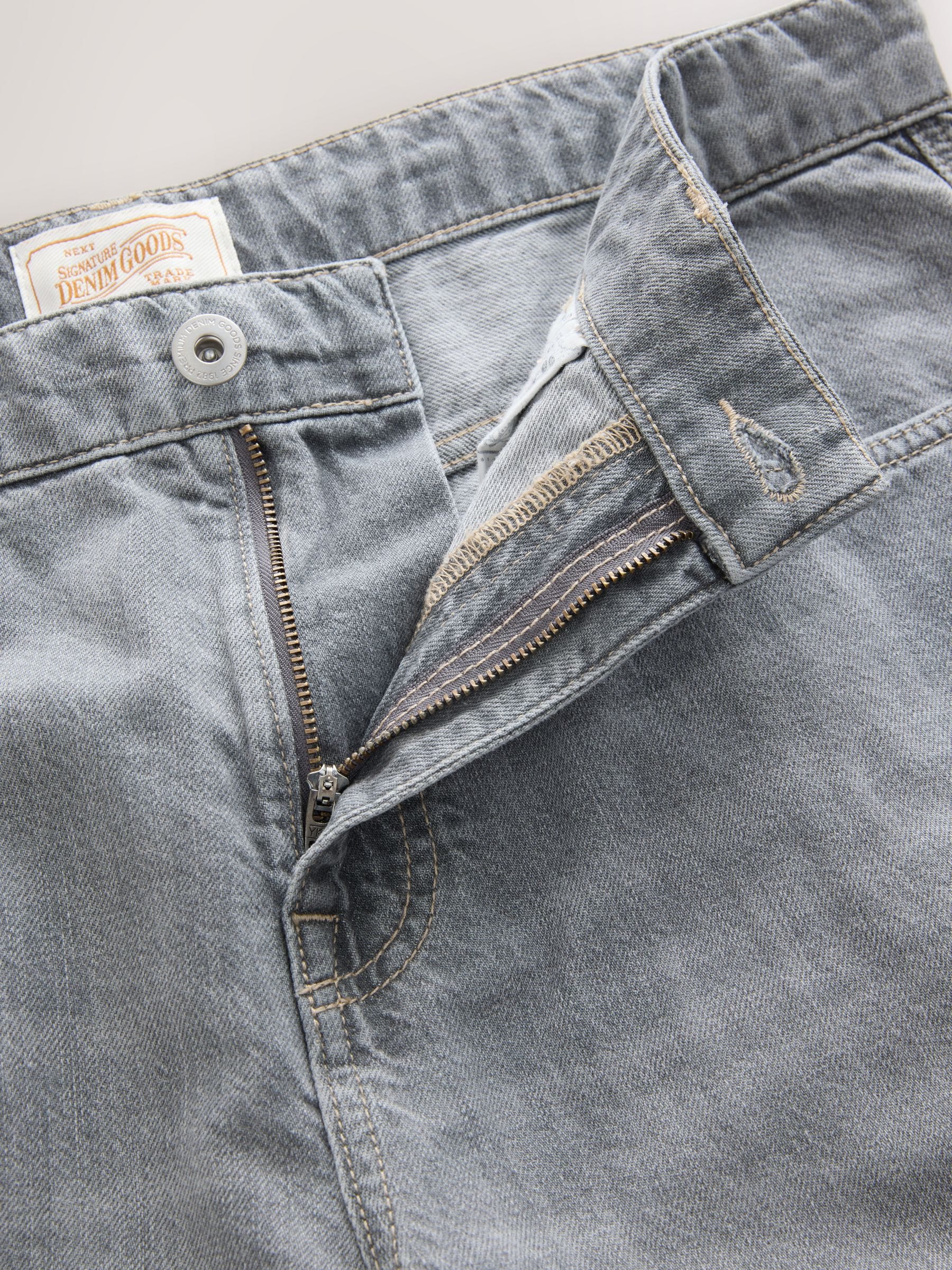 Buy Grey Light Straight Fit Signature Lightweight Cotton Linen