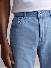 Light Blue Straight Fit Signature Lightweight Cotton Linen Jeans - Image 6 of 11