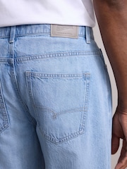 Light Blue Straight Fit Signature Lightweight Cotton Linen Jeans - Image 7 of 11