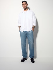 Blue Light Regular Tapered Fit Soft Touch Chino Style Denim Jeans - Image 2 of 11