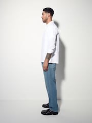 Blue Light Regular Tapered Fit Soft Touch Chino Style Denim Jeans - Image 4 of 11