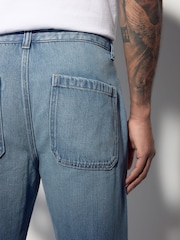 Blue Light Regular Tapered Fit Soft Touch Chino Style Denim Jeans - Image 6 of 11