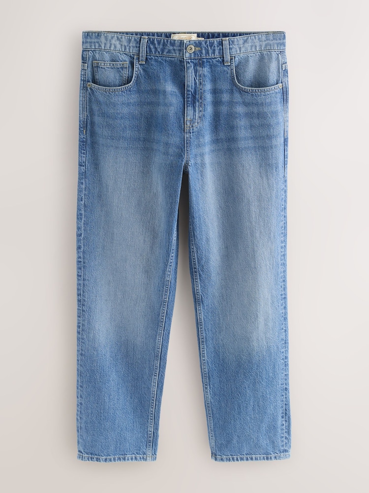 Blue Relaxed Fit Signature Lightweight Cotton Linen Jeans - Image 1 of 5