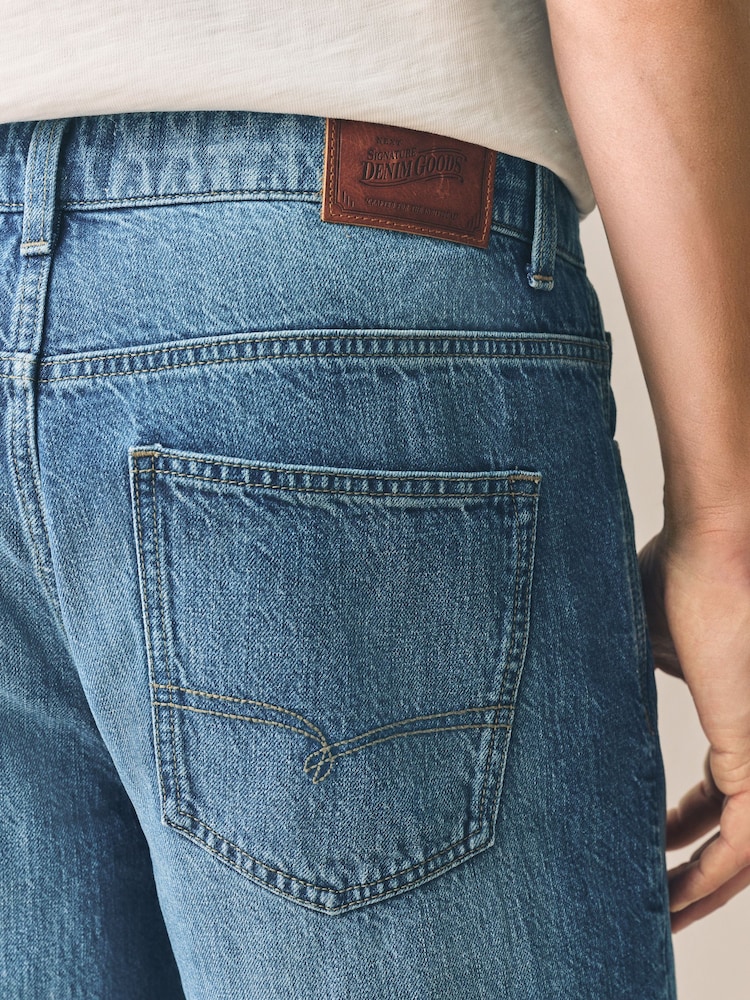 Blue Relaxed Fit Signature Lightweight Cotton Linen Jeans - Image 6 of 6
