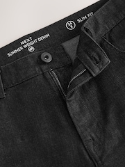 Black Slim Fit Lightweight Stretch Denim Jeans - Image 8 of 11