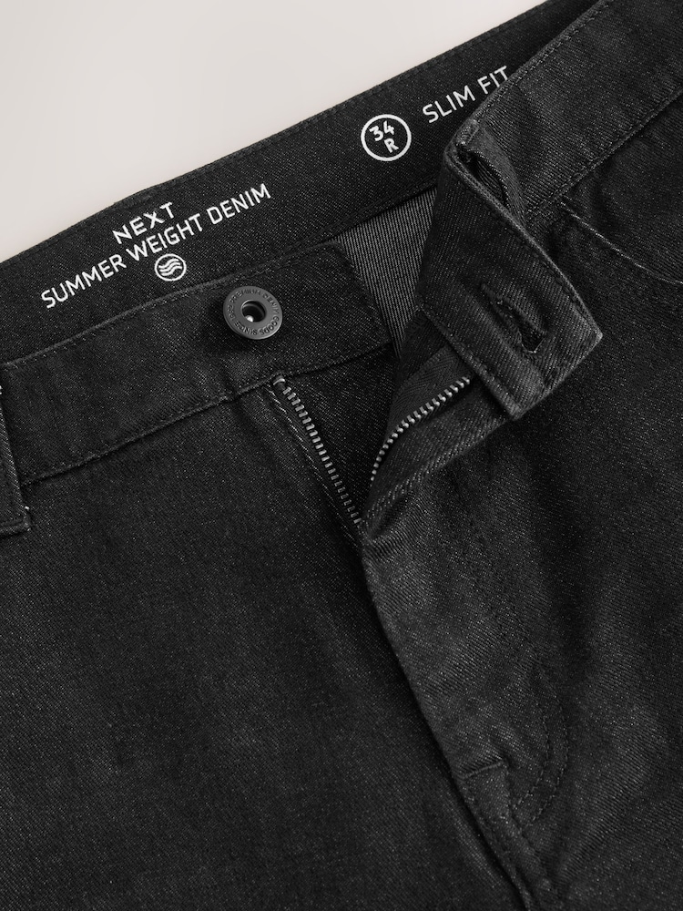 Buy Black Slim Fit Lightweight Stretch Denim Jeans from the Next