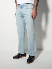 Blue Light Vintage Straight Fit Vintage Wash Denim Jeans - Image 1 of 11
