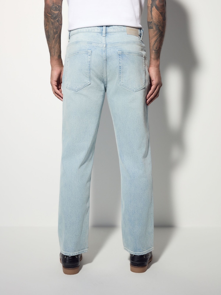 Blue Light Vintage Straight Fit Vintage Wash Denim Jeans - Image 2 of 11