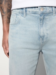 Blue Light Vintage Straight Fit Vintage Wash Denim Jeans - Image 5 of 11