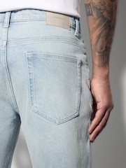 Blue Light Vintage Straight Fit Vintage Wash Denim Jeans - Image 6 of 11