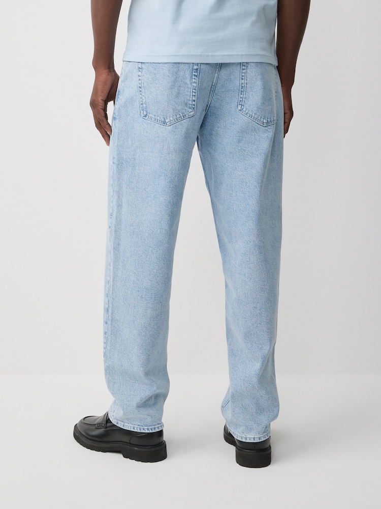 Blue Light Authentic Relaxed Fit Vintage Wash Denim Jeans - Image 3 of 9