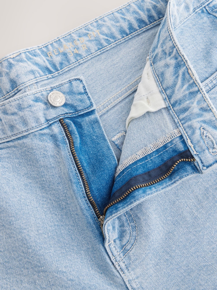Blue Light Authentic Relaxed Fit Vintage Wash Denim Jeans - Image 7 of 9